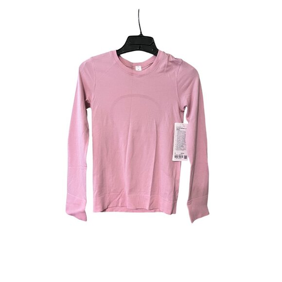 Lululemon Swiftly Relaxed Long-Sleeve Shirt Pink Haze Seamless Lightweight Sz 0 - Picture 1 of 4